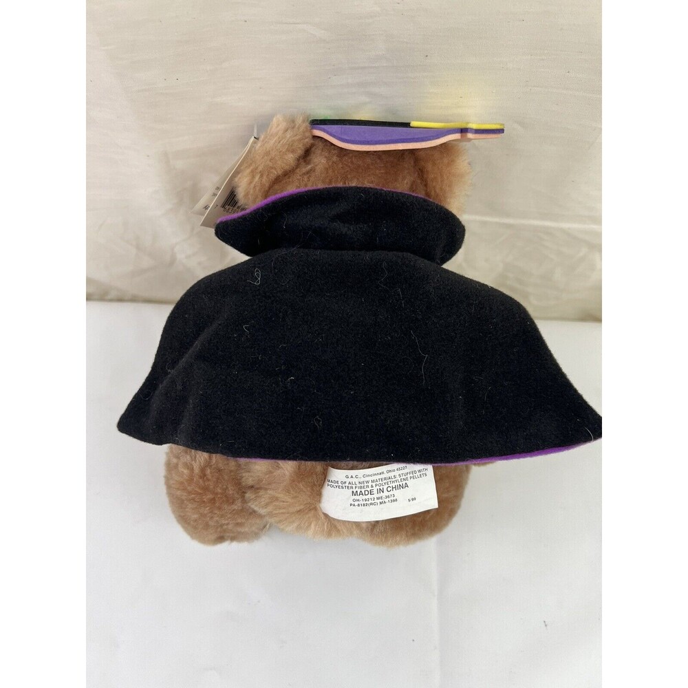 Vtg 99’ G.A.C Halloween Count Teddy Bear Stuffed 7" Plush Dracula Costume Purple - Picture 4 of 8